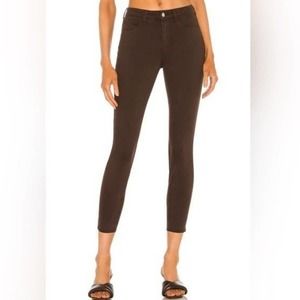 L'AGENCE Margot Skinny High Rise Pants in Cocoa Brown Size 24 Women's